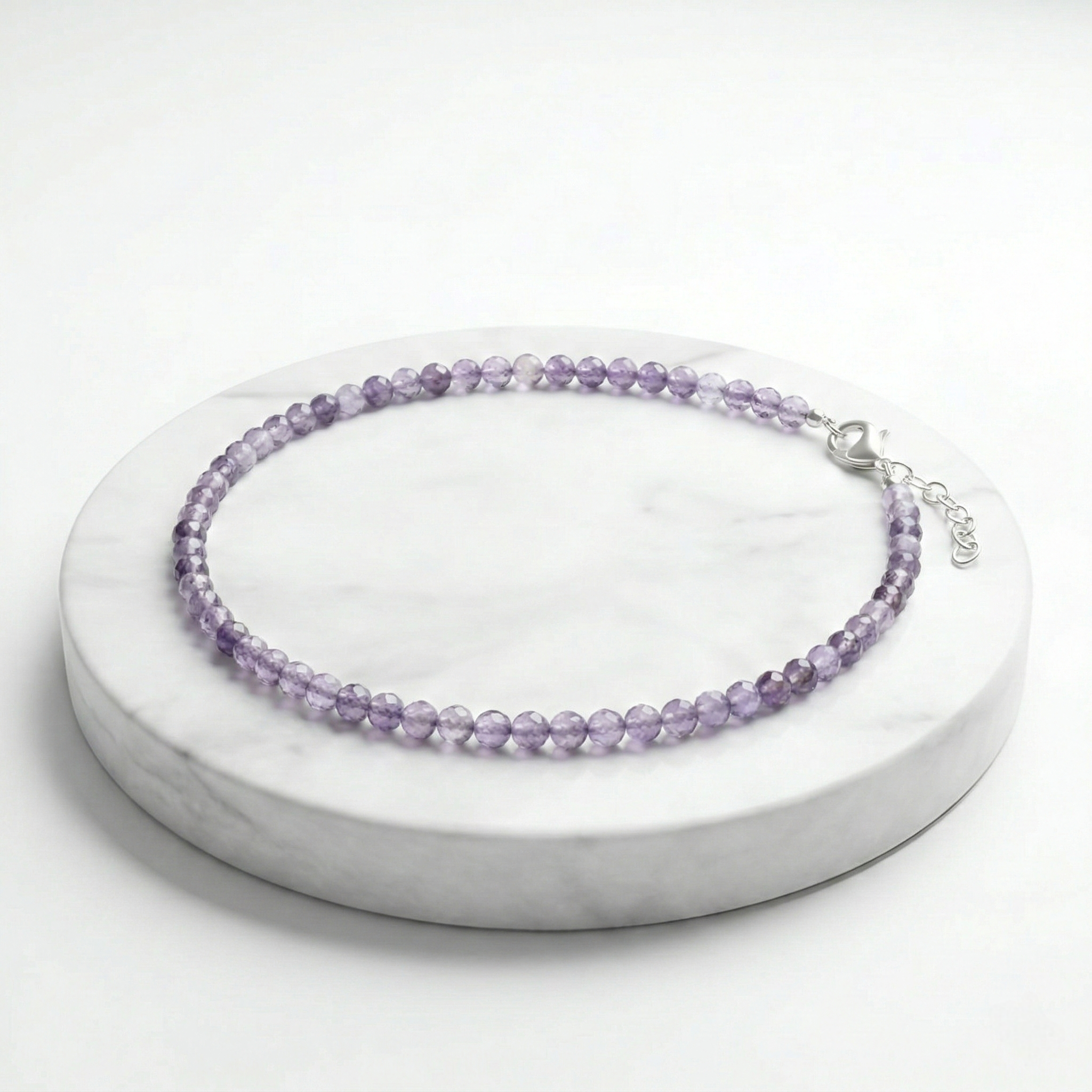 Amethyst Natural Stone Anklet | Certified Healing Crystal Jewelry