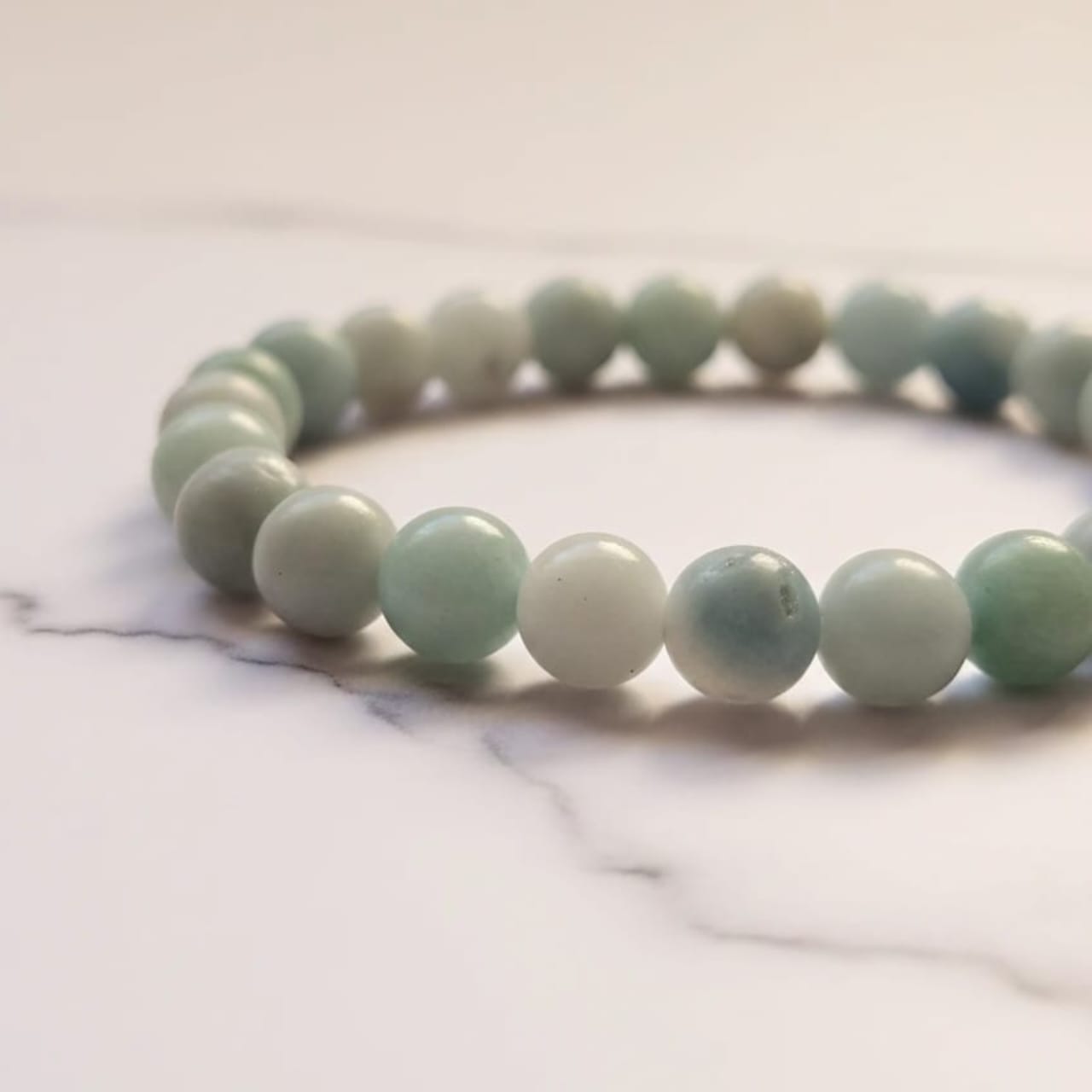 Amazonite Natural Stone Bracelet | Certified Green Healing Crystal Jewelry