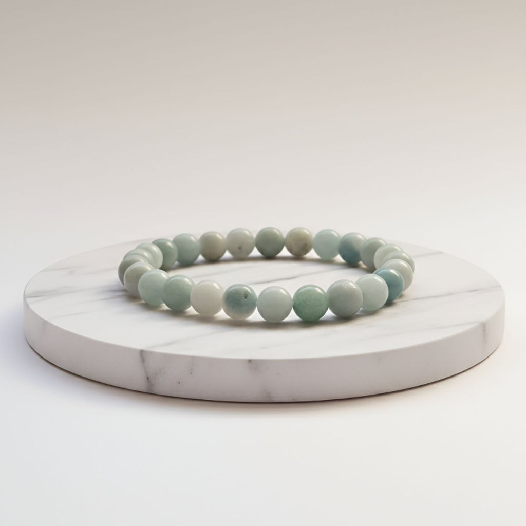 Amazonite Natural Stone Bracelet | Certified Green Healing Crystal Jewelry