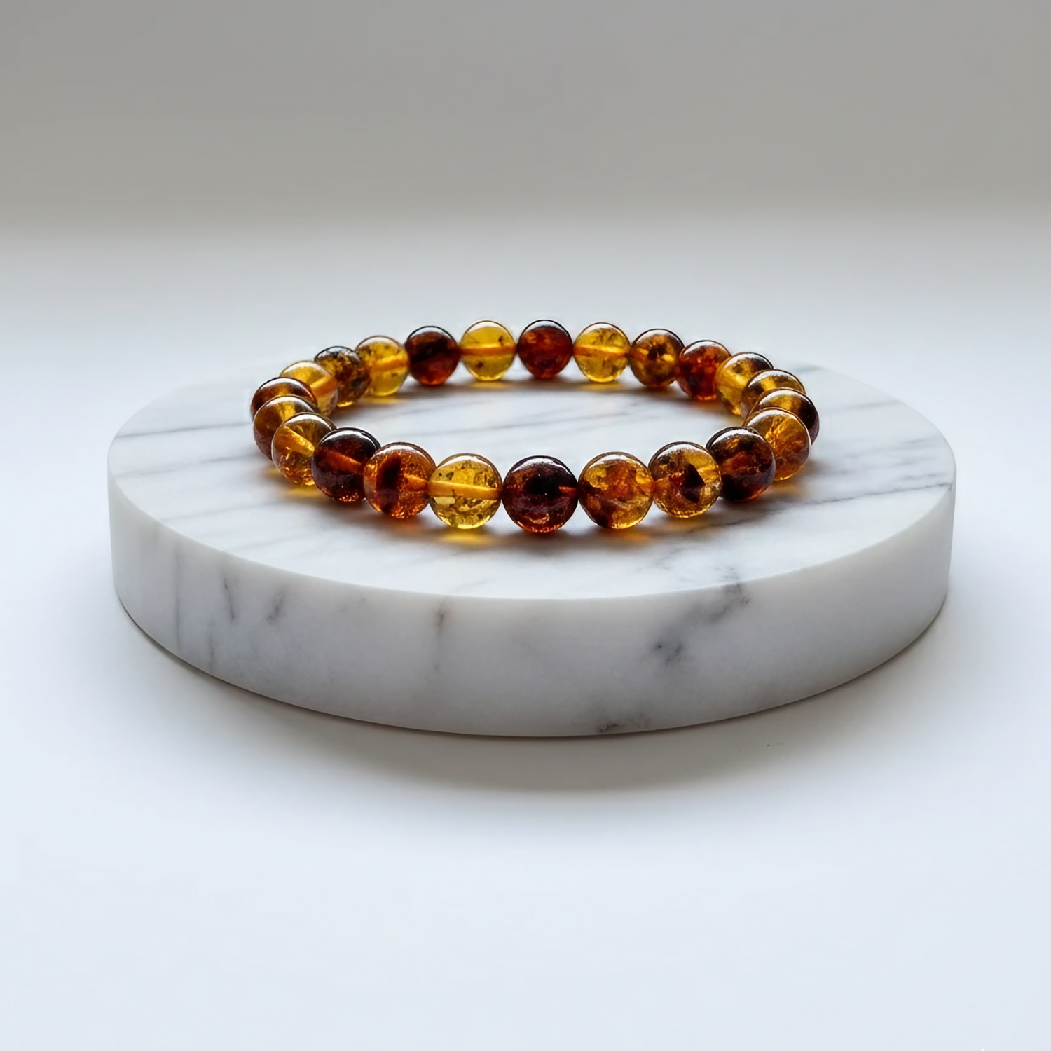 Amber Natural Stone Bracelet | Certified Healing Resin Jewelry