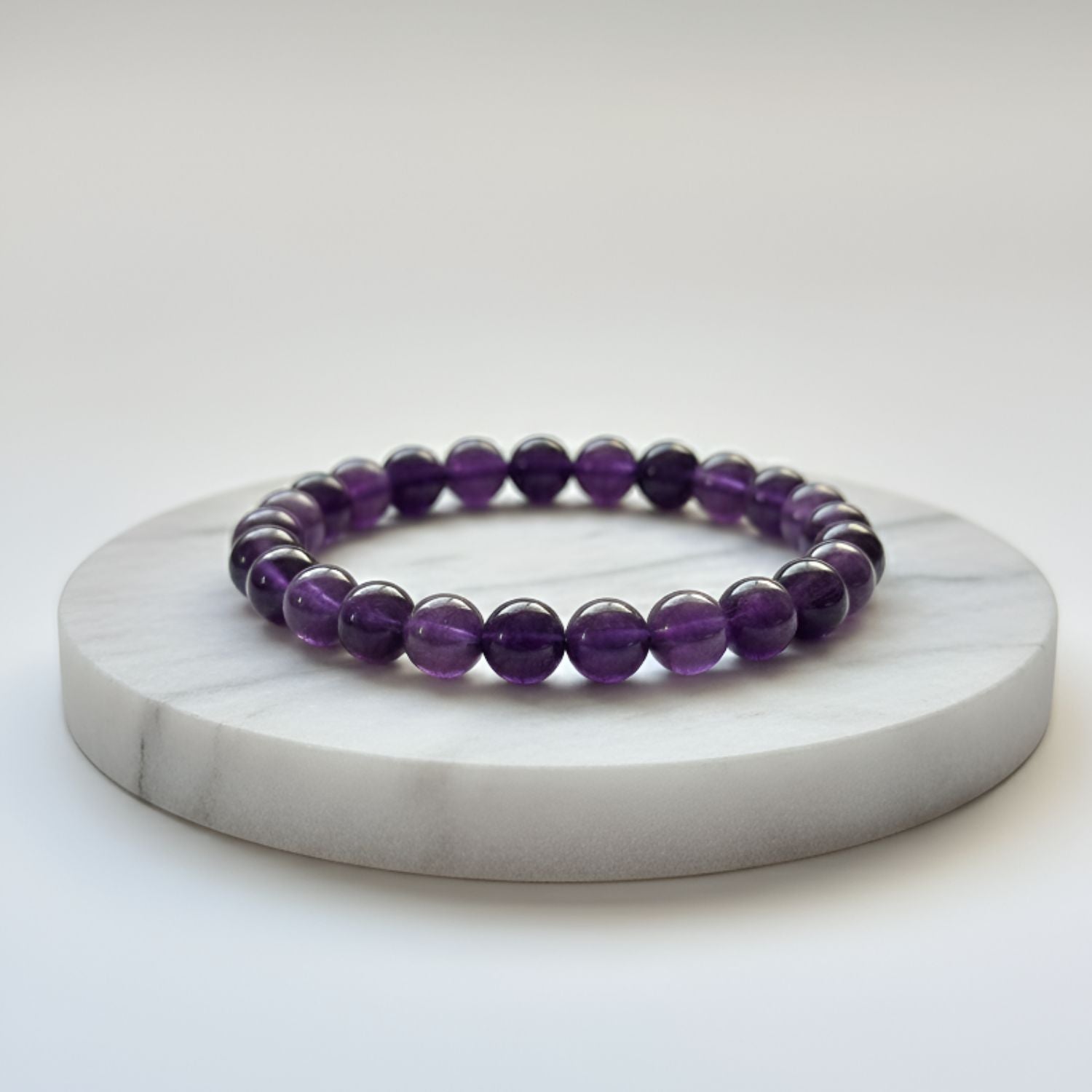 Amethyst Natural Stone Bracelet | Certified Purple Healing Crystal Jewelry