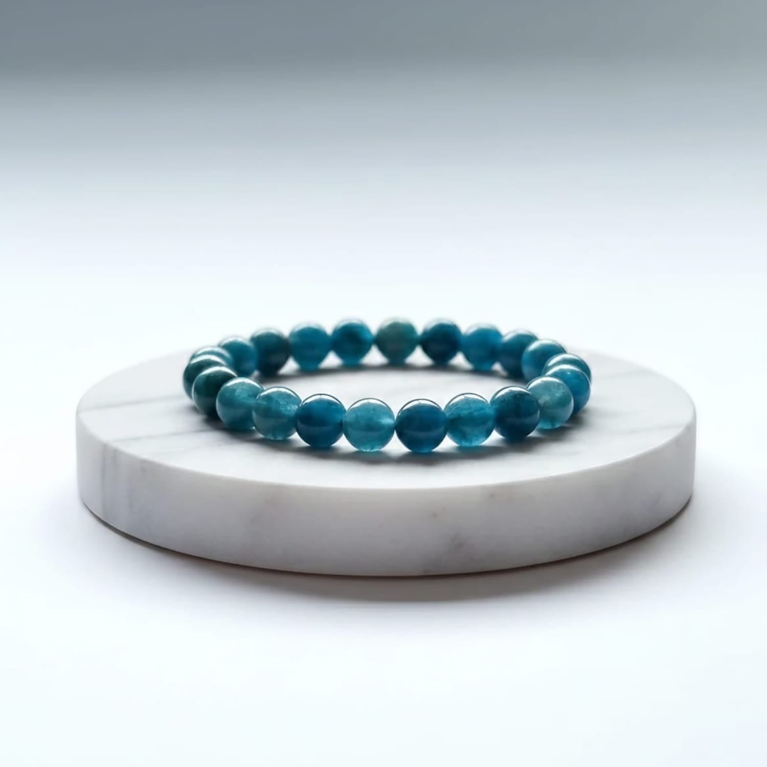 Apatite Natural Stone Bracelet | Certified Blue Healing Crystal Jewelry