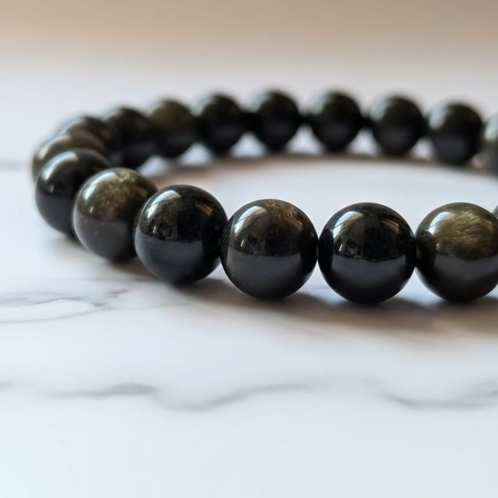 Bracelet en obsidienne noire naturelle | Bijou en cristal de protection certifié