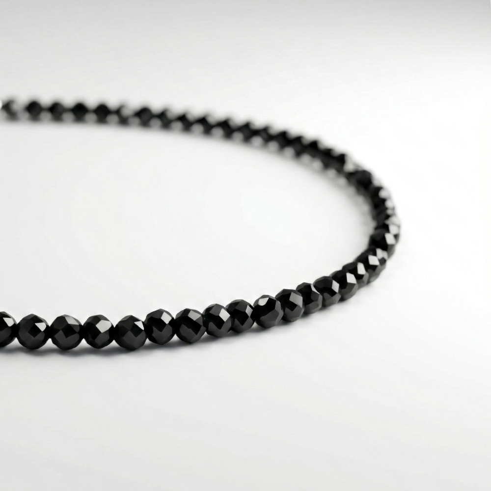 Black Tourmaline Natural Stone Anklet | Certified Healing Crystal Jewelry