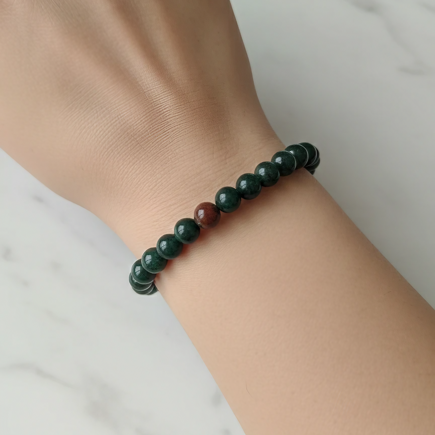 Bloodstone Natural Stone Bracelet | Certified Green Healing Crystal Jewelry