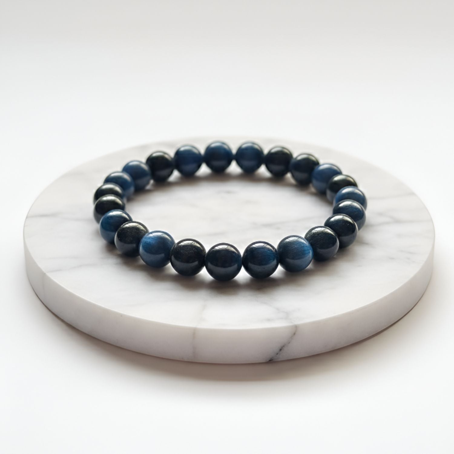 Blue Tiger Eye Natural Stone Bracelet | Certified Protective Crystal Jewelry