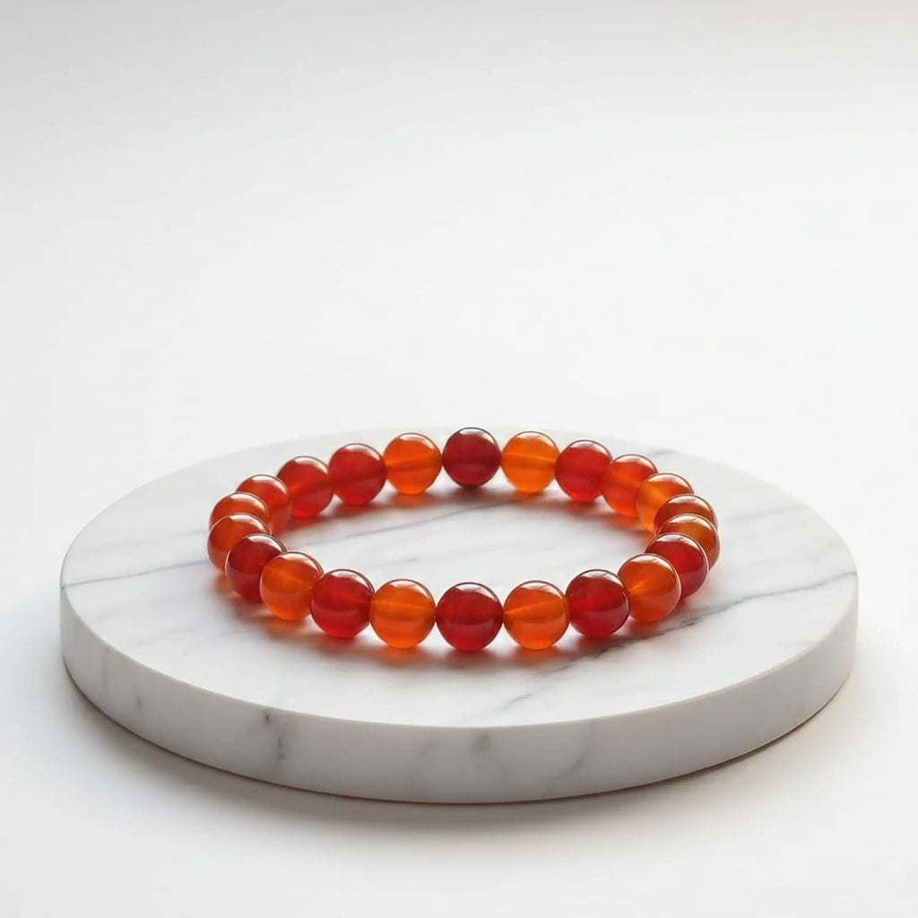 Carnelian Natural Stone Bracelet | Certified Energizing Crystal Jewelry