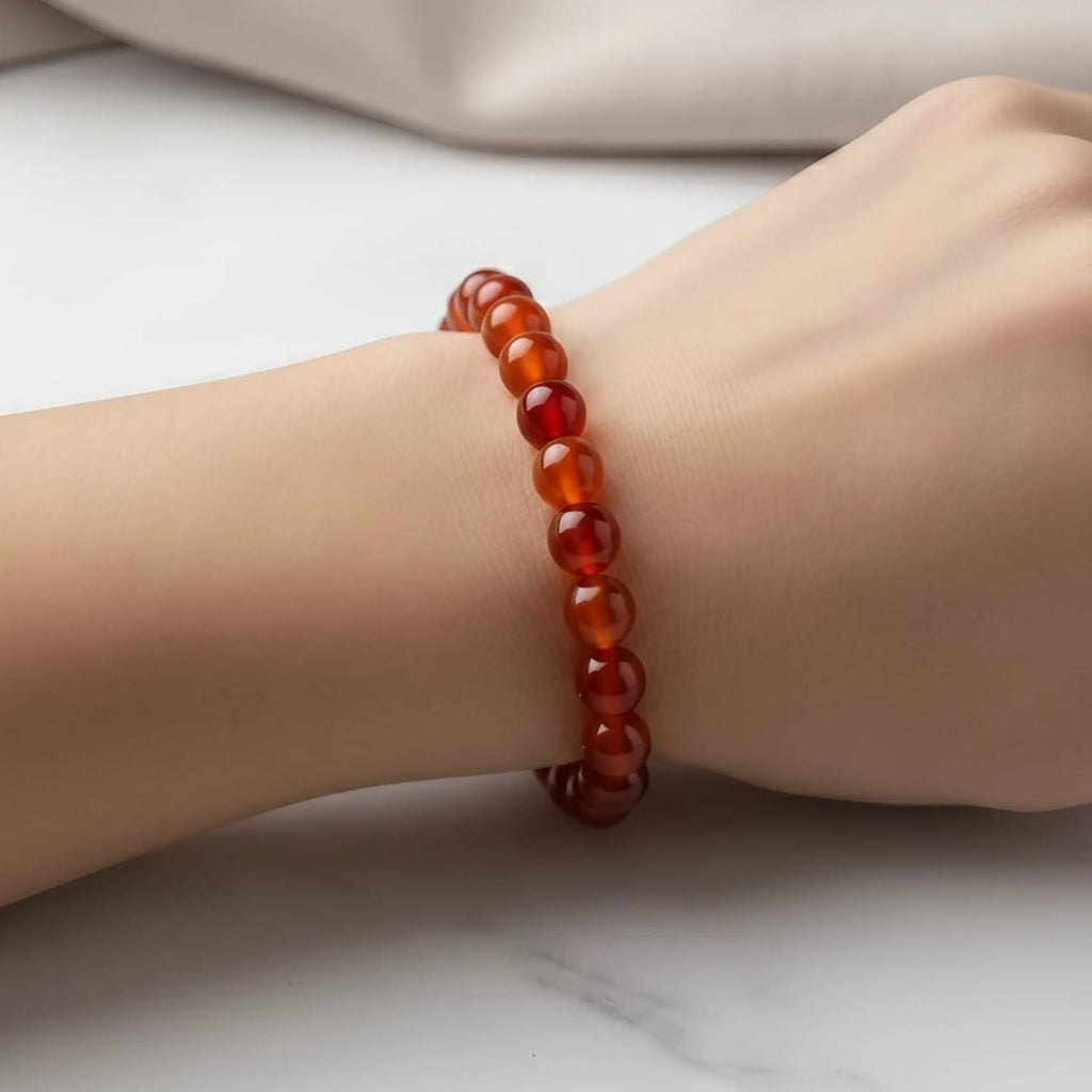 Carnelian Natural Stone Bracelet | Certified Energizing Crystal Jewelry