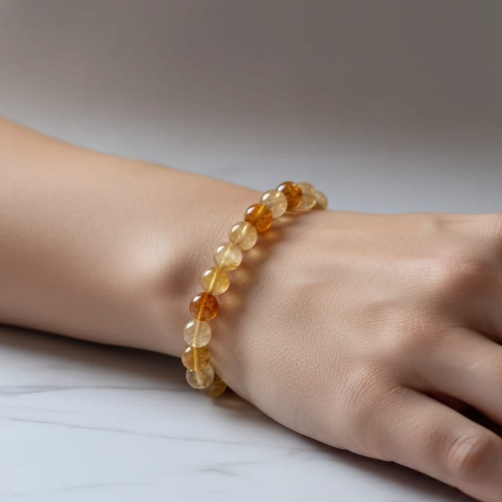 Citrine Natural Stone Bracelet | Certified Abundance Crystal Jewelry
