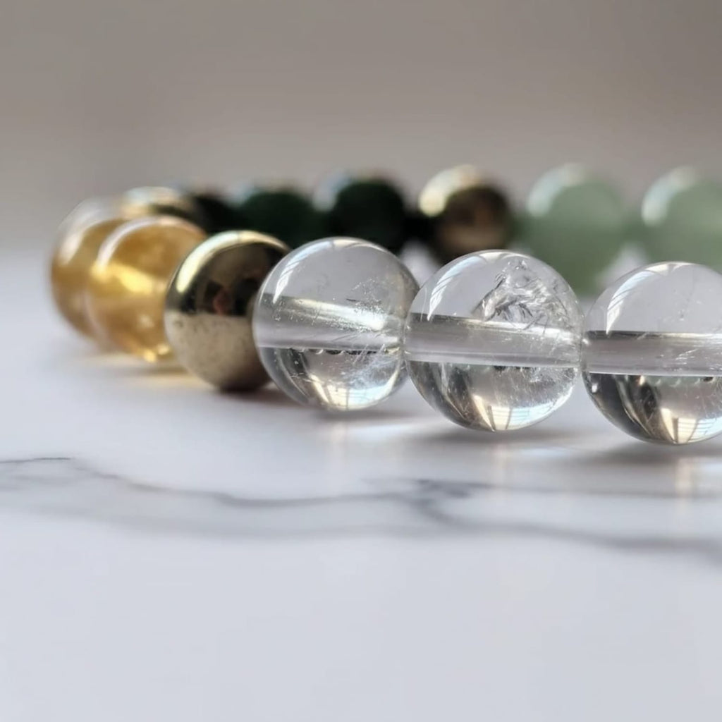 Bracelet en pierre naturelle Dhanyog | Bijou en cristal certifié, symbole de richesse et de prospérité