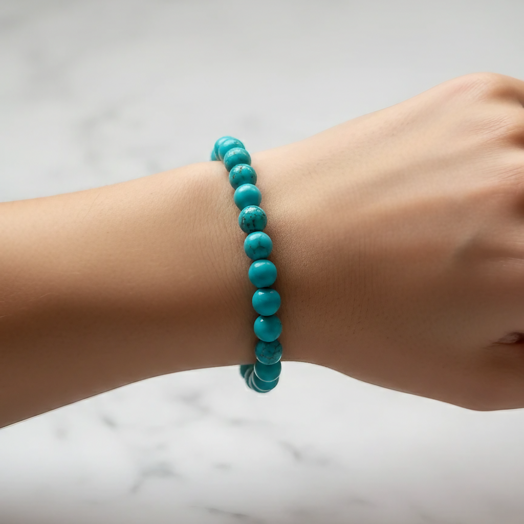Firoza(Turquoise) Natural Stone Bracelet | Certified Stone of Protection & Prosperity Jewelry