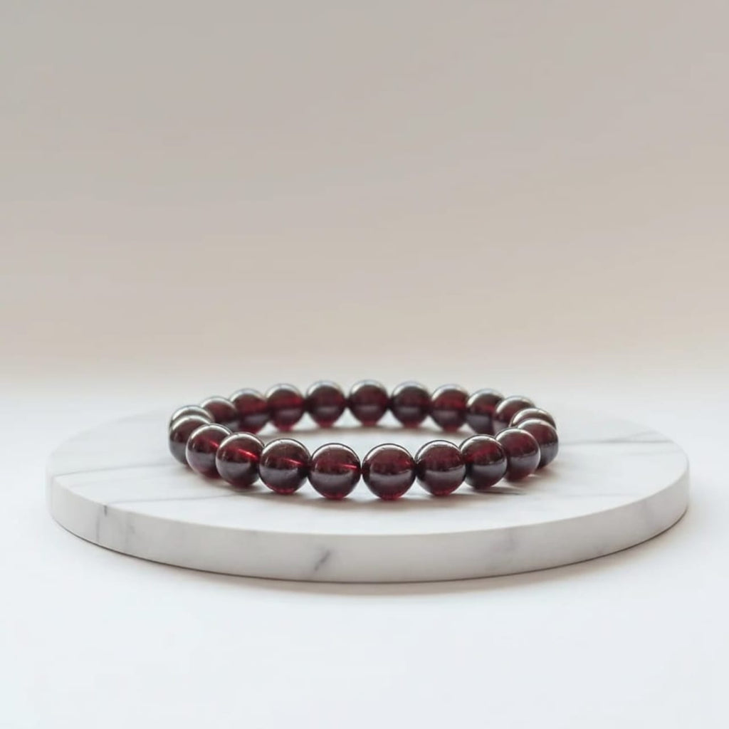 Bracelet en grenat naturel | Pierre certifiée d'énergie et de passion