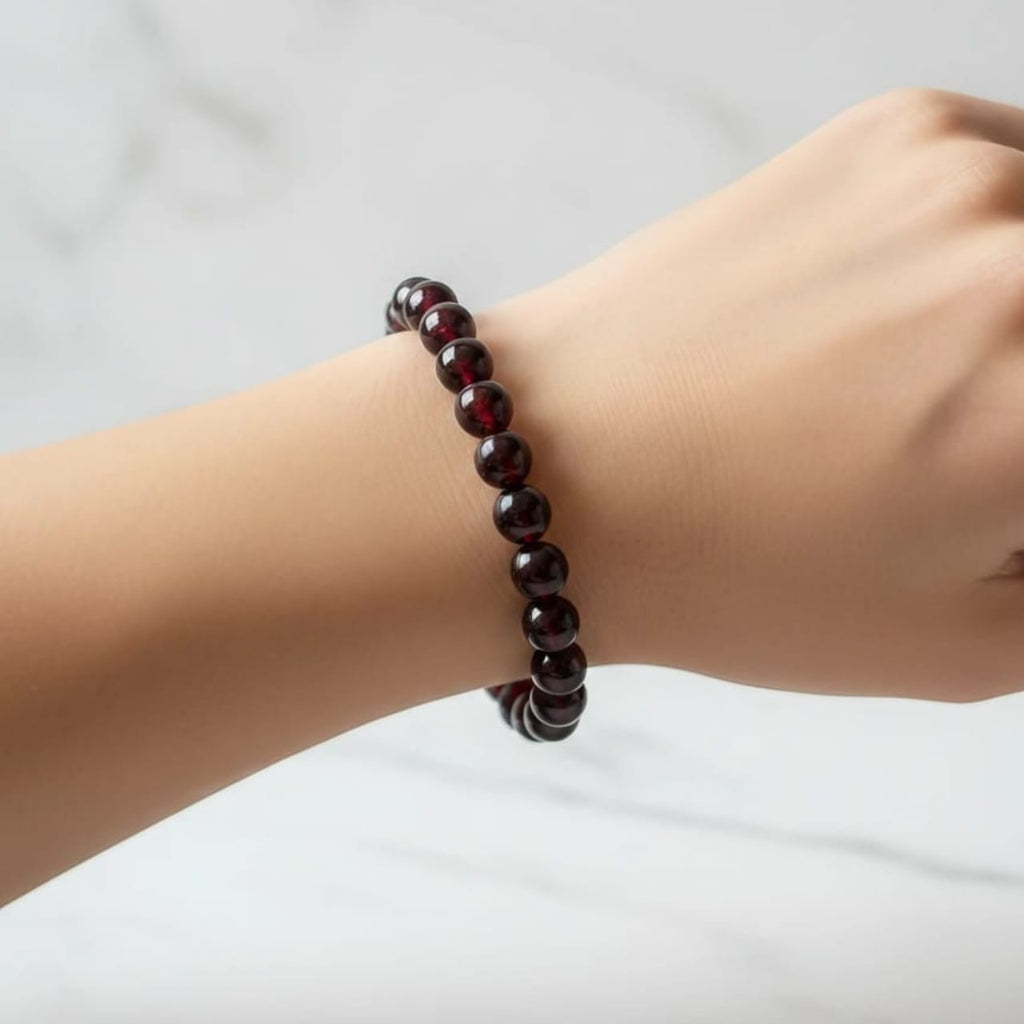 Bracelet en grenat naturel | Pierre certifiée d'énergie et de passion