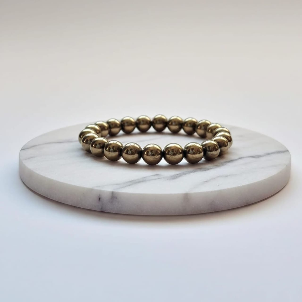 Golden Hematite Natural Stone Bracelet | Certified Stone of Grounding & Willpower Jewelry