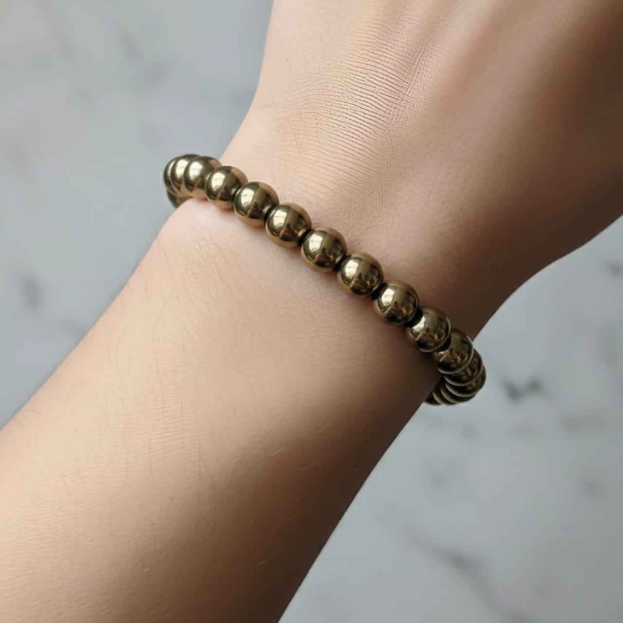 Golden Hematite Natural Stone Bracelet | Certified Stone of Grounding & Willpower Jewelry