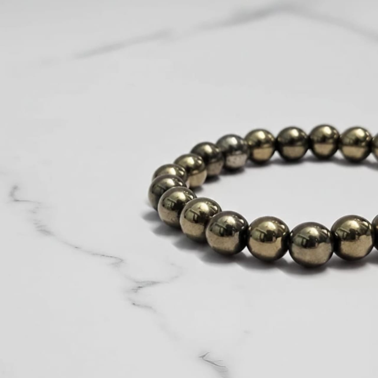 Golden Pyrite Natural Stone Bracelet | Certified Stone of Abundance & Protection Jewelry