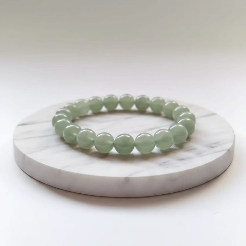 Bracelet en aventurine verte naturelle | Pierre porte-bonheur et de guérison du cœur certifiée