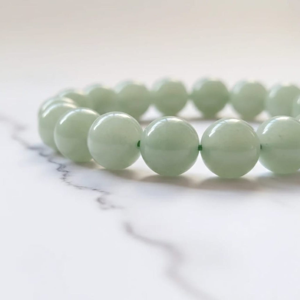 Bracelet en aventurine verte naturelle | Pierre porte-bonheur et de guérison du cœur certifiée