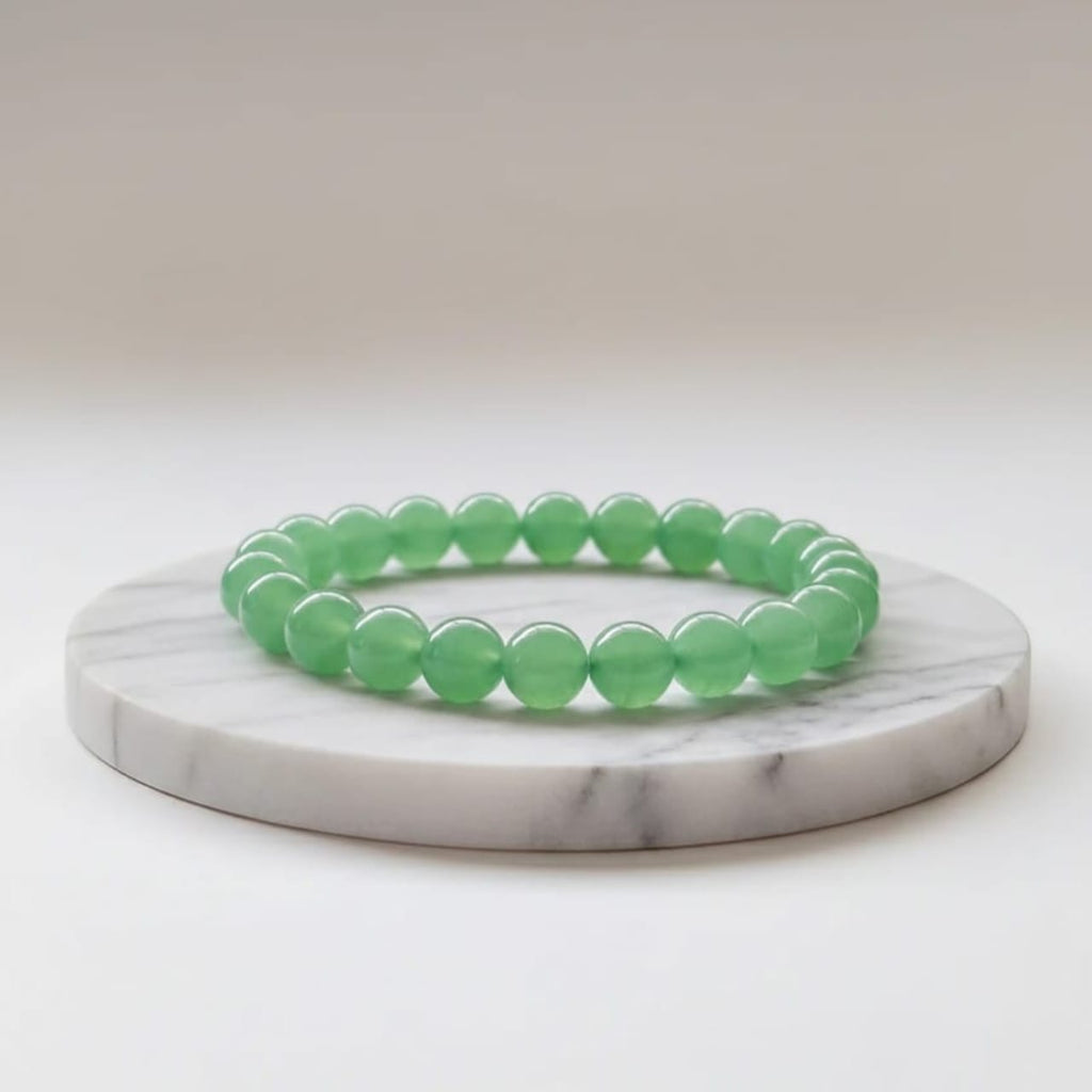 Green Aventurine Natural Stone Bracelet | Certified Stone of Luck & Heart Healing Jewelry