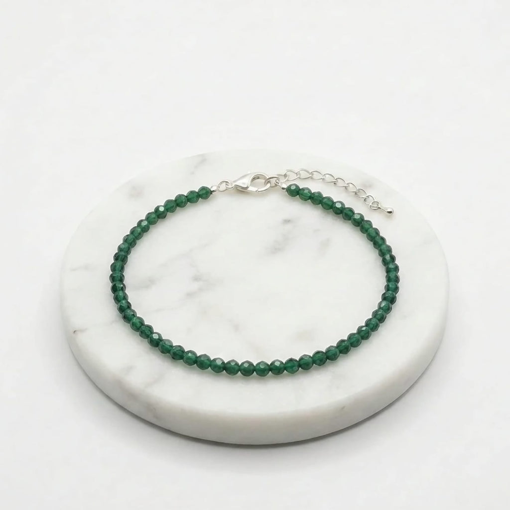 Green Jade Natural Stone Anklet | Certified Healing Crystal Jewelry