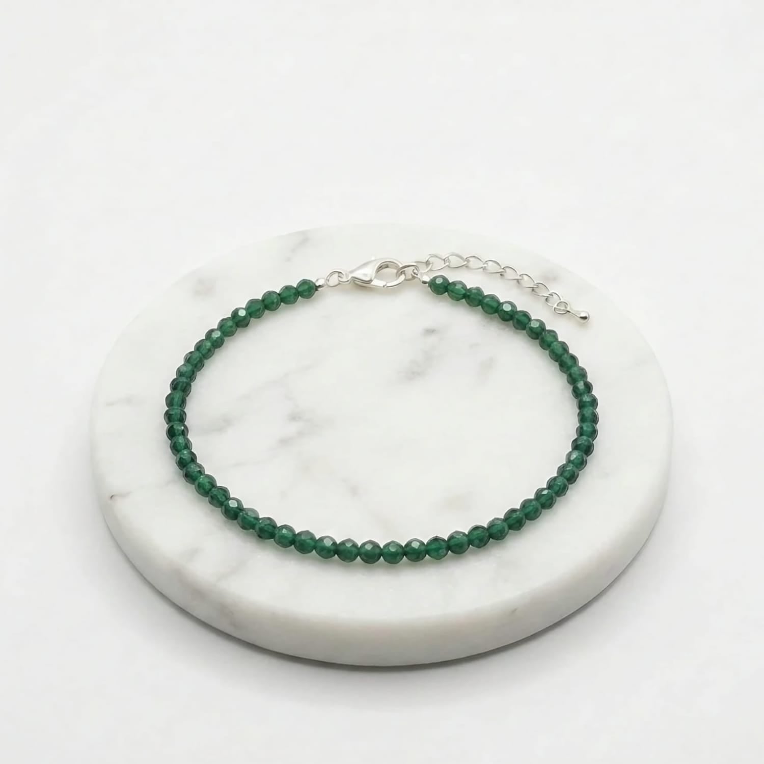 Green Jade Natural Stone Anklet | Certified Healing Crystal Jewelry