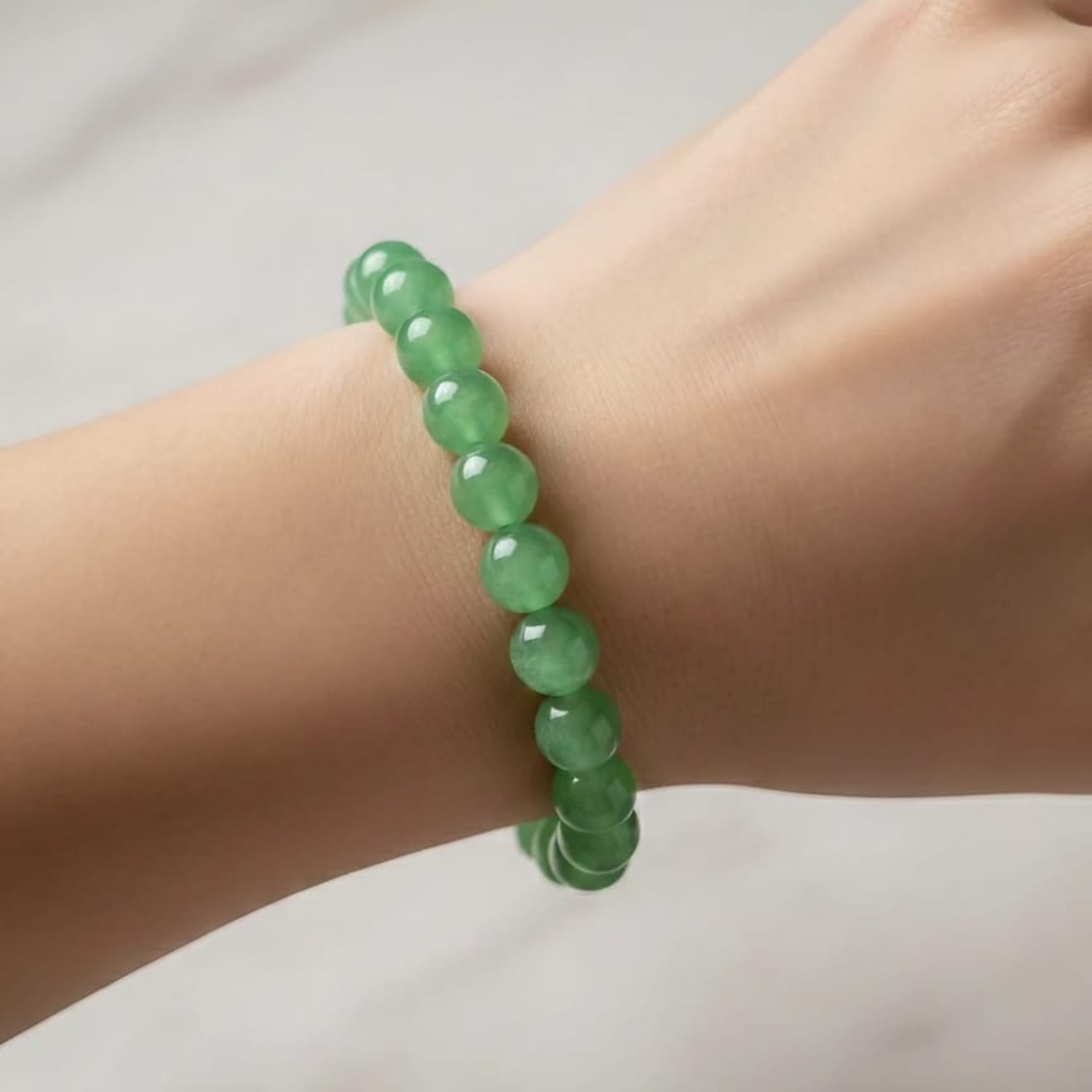 Green Jade Natural Stone Bracelet | Certified Green Harmony Crystal Jewelry