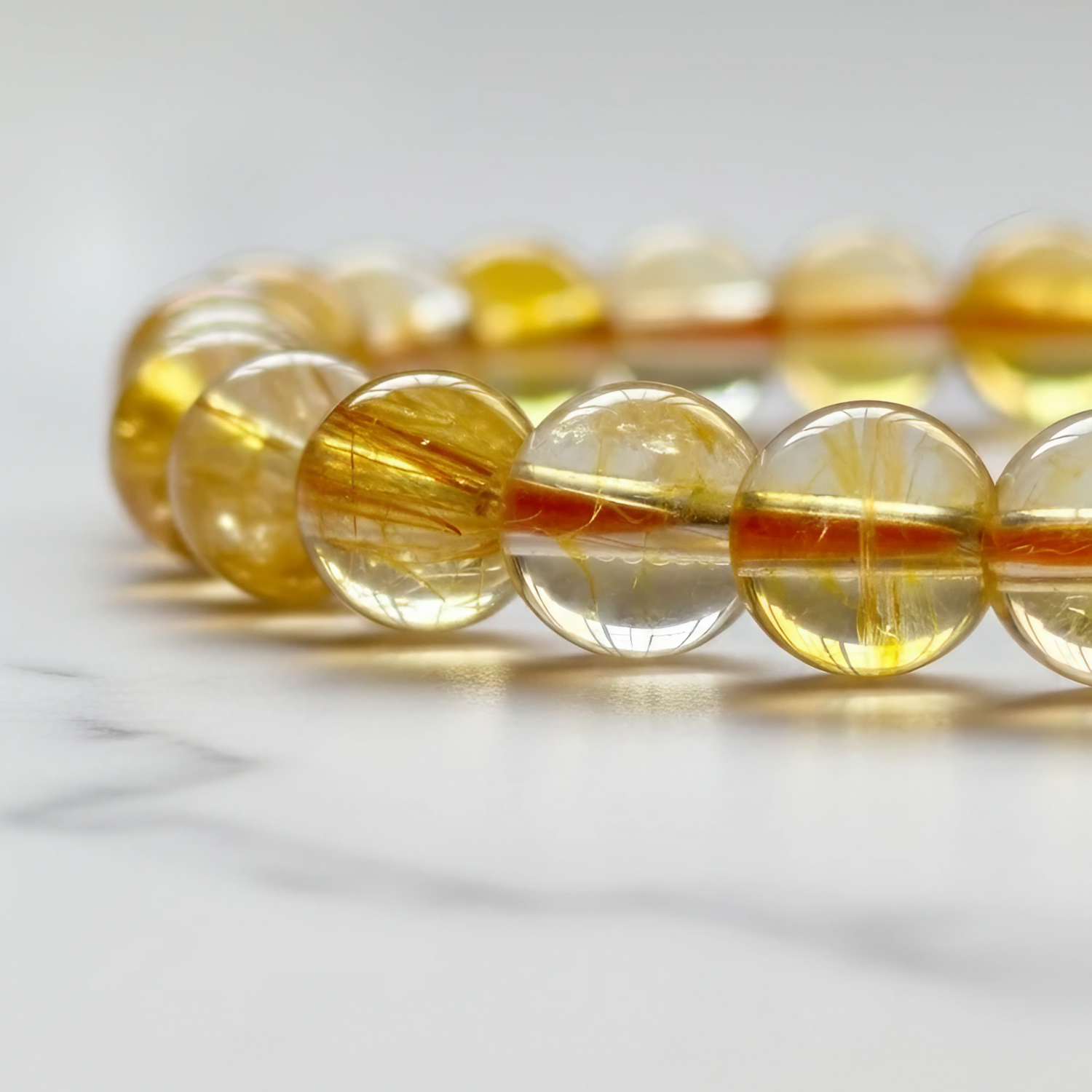 Heated Citrine Natural Stone Bracelet | Certified Energy Crystal Jewelry