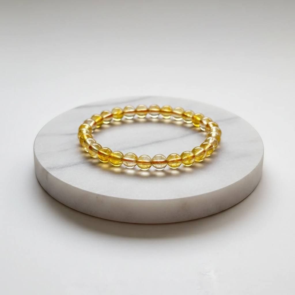 Heated Citrine Natural Stone Bracelet | Certified Energy Crystal Jewelry