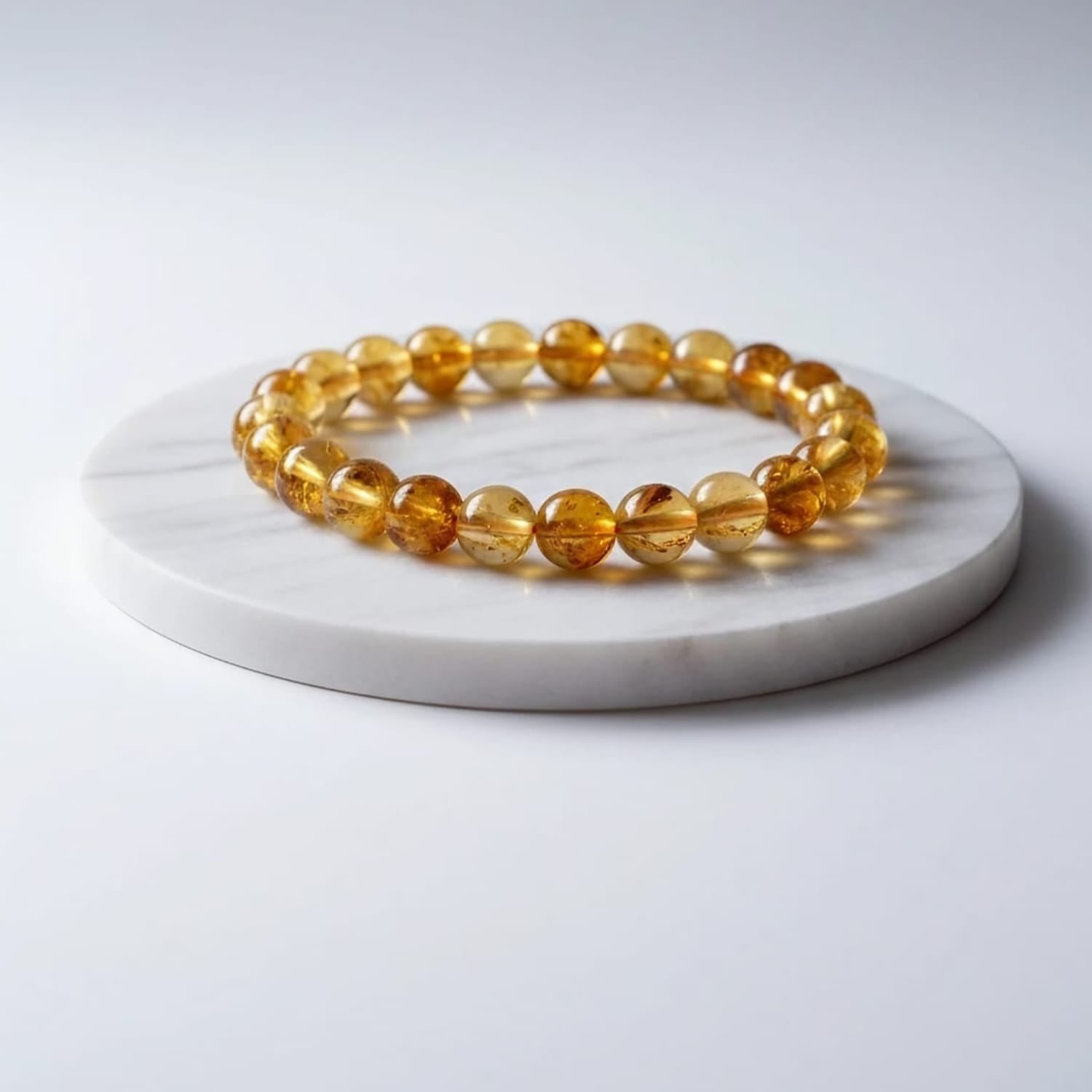 Heated Citrine Natural Stone Bracelet | Certified Energy Crystal Jewelry