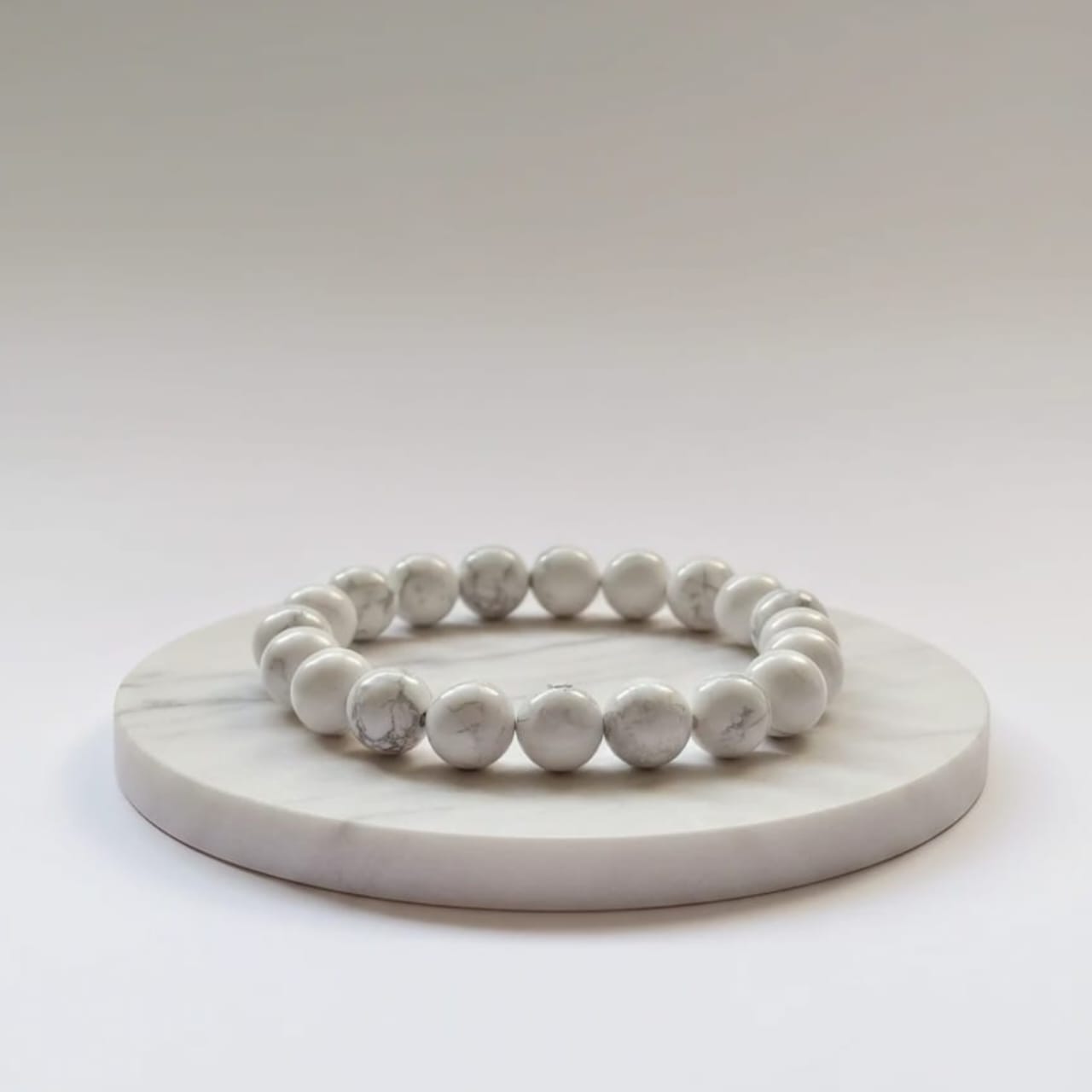 Howlite Natural Stone Bracelet | Certified White Calm & Stress Relief Crystal Jewelry