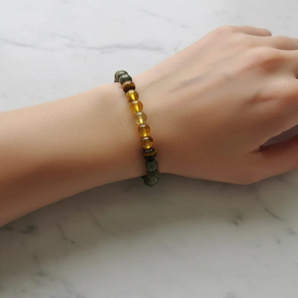 Bracelet en pierre naturelle porte-bonheur | Bijou en cristal certifié pour la prospérité et l'abondance