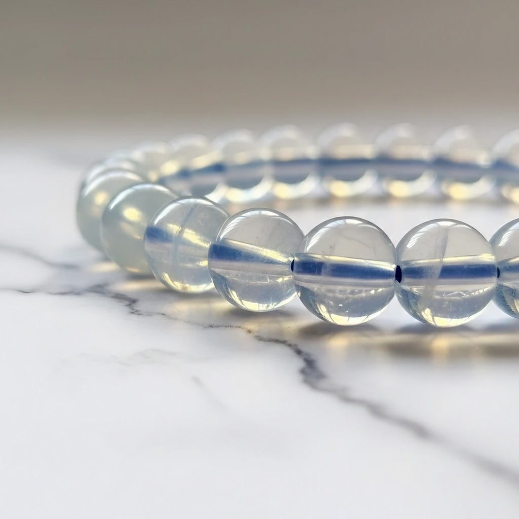 Pulsera de Piedra Natural Opalita | Joyería de Cristales Certificada de Persistencia y Transición