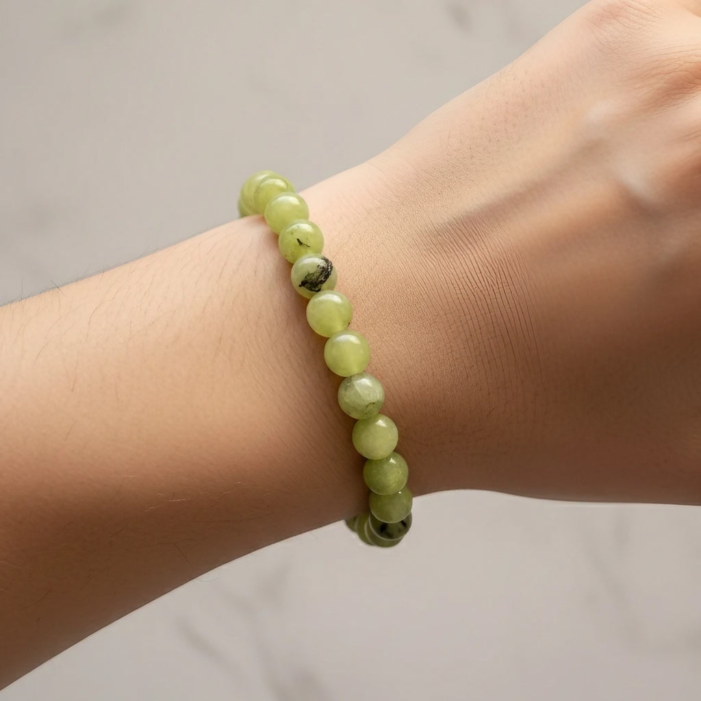 Pulsera de Piedra Natural Perhnita | Joyería de Cristales Certificada de Crecimiento Espiritual y Profecía