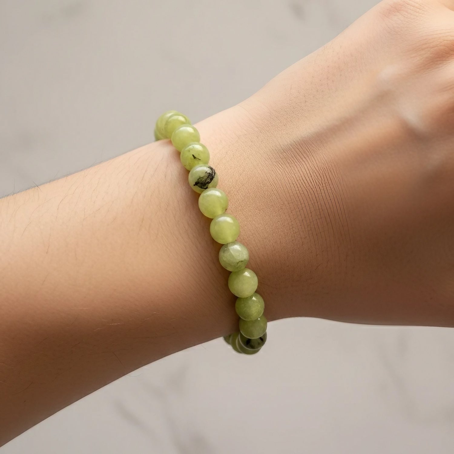Perhnite Natural Stone Bracelet | Certified Spiritual Growth & Prophecy Crystal Jewelry