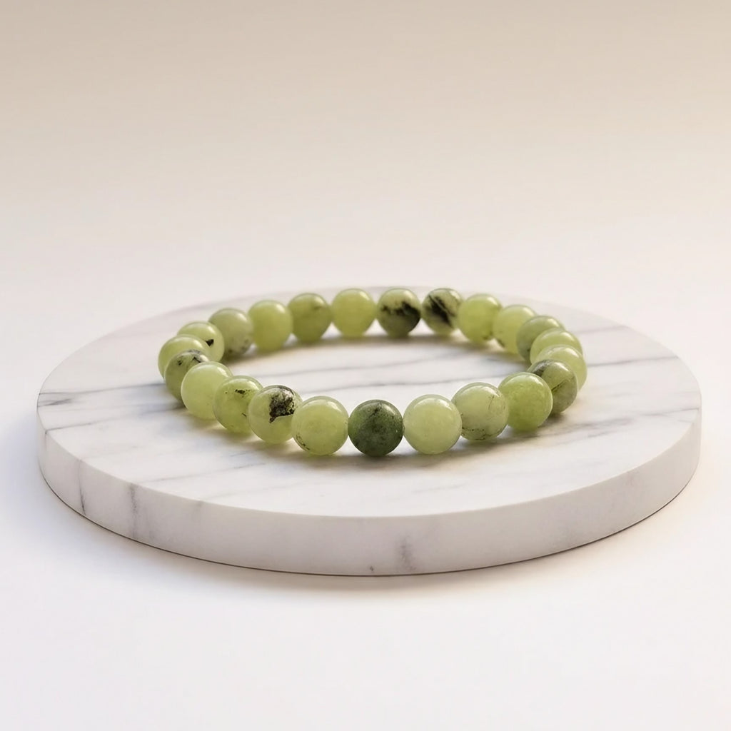 Pulsera de Piedra Natural Perhnita | Joyería de Cristales Certificada de Crecimiento Espiritual y Profecía