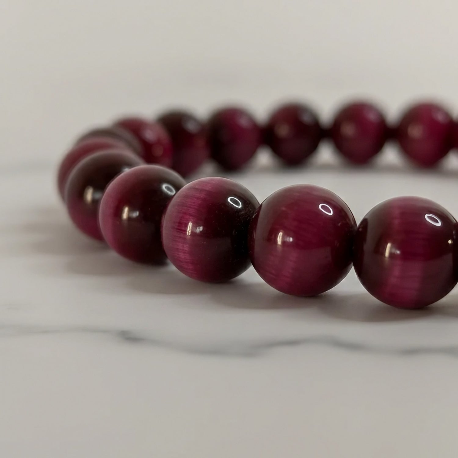 Pink Tiger Eye Natural Stone Bracelet Certified Pink-Brown Healing Crystal Jewelry