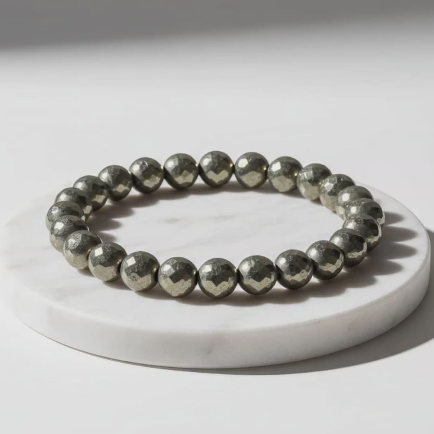 Pyrite Natural Stone Bracelet Certified Golden Healing Crystal Jewelry