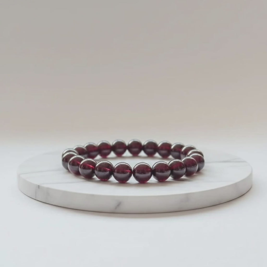Bracelet en grenat naturel | Pierre certifiée d'énergie et de passion