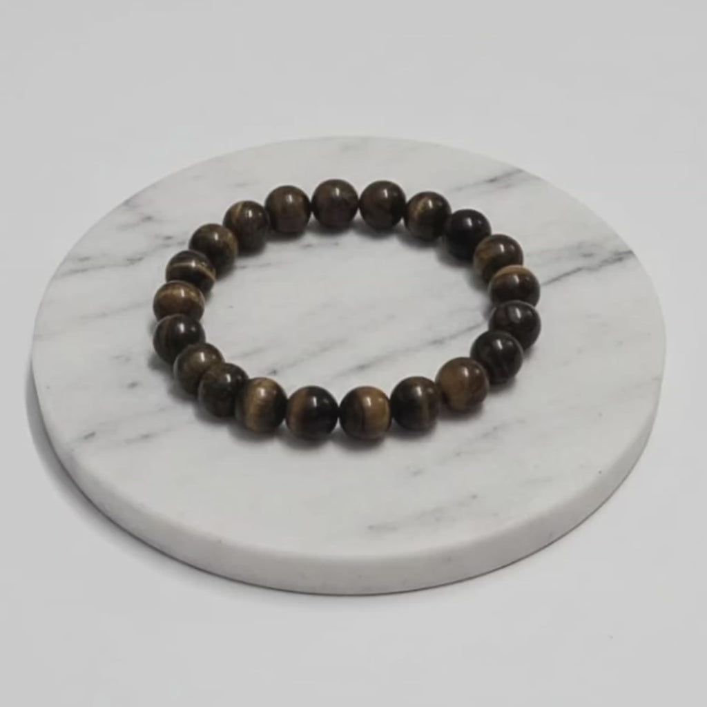 Tiger Eye Natural Stone Bracelet Certified Golden-Brown Healing Crystal Jewelry