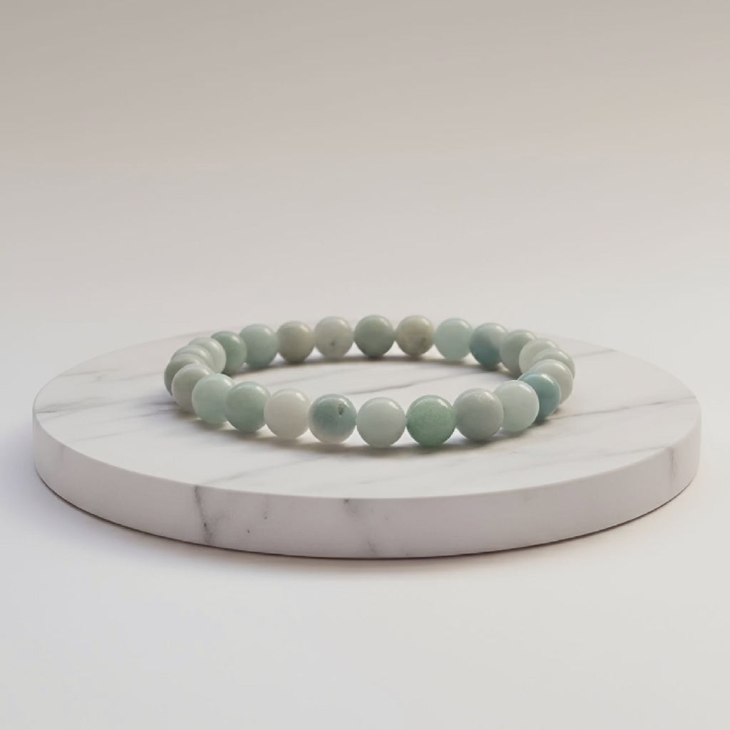 Amazonite Natural Stone Bracelet | Certified Green Healing Crystal Jewelry