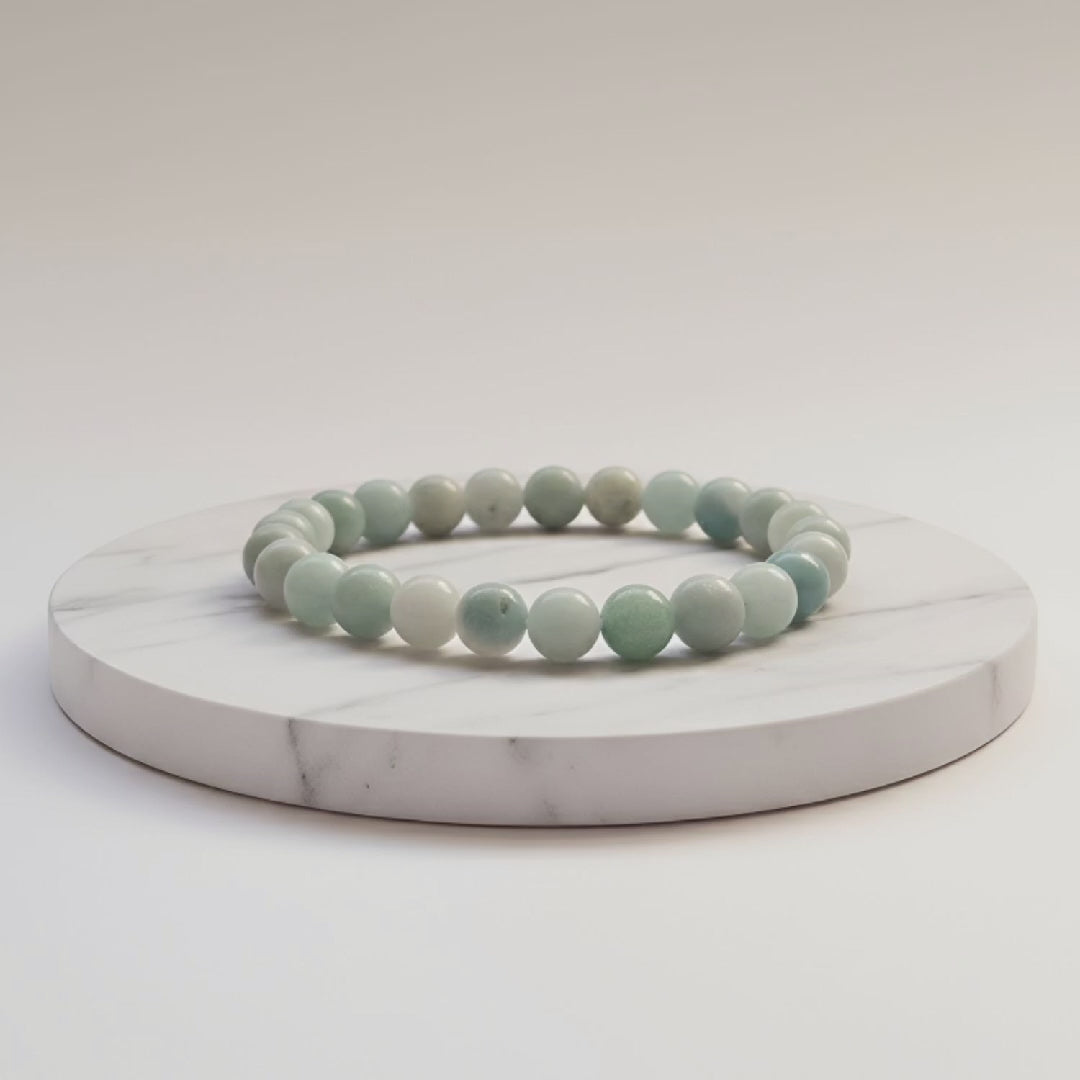 Amazonite Natural Stone Bracelet | Certified Green Healing Crystal Jewelry
