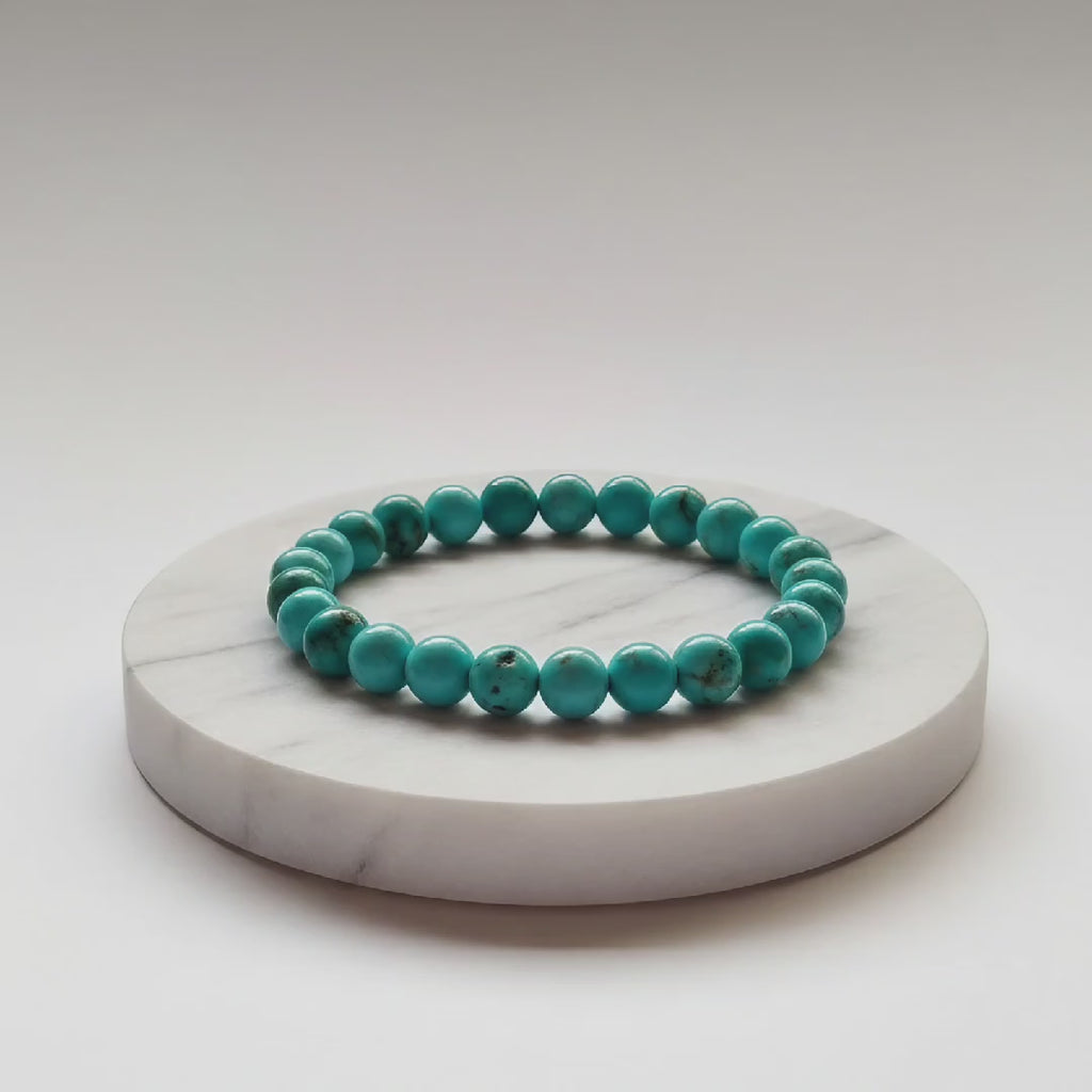 Firoza(Turquoise) Natural Stone Bracelet | Certified Stone of Protection & Prosperity Jewelry