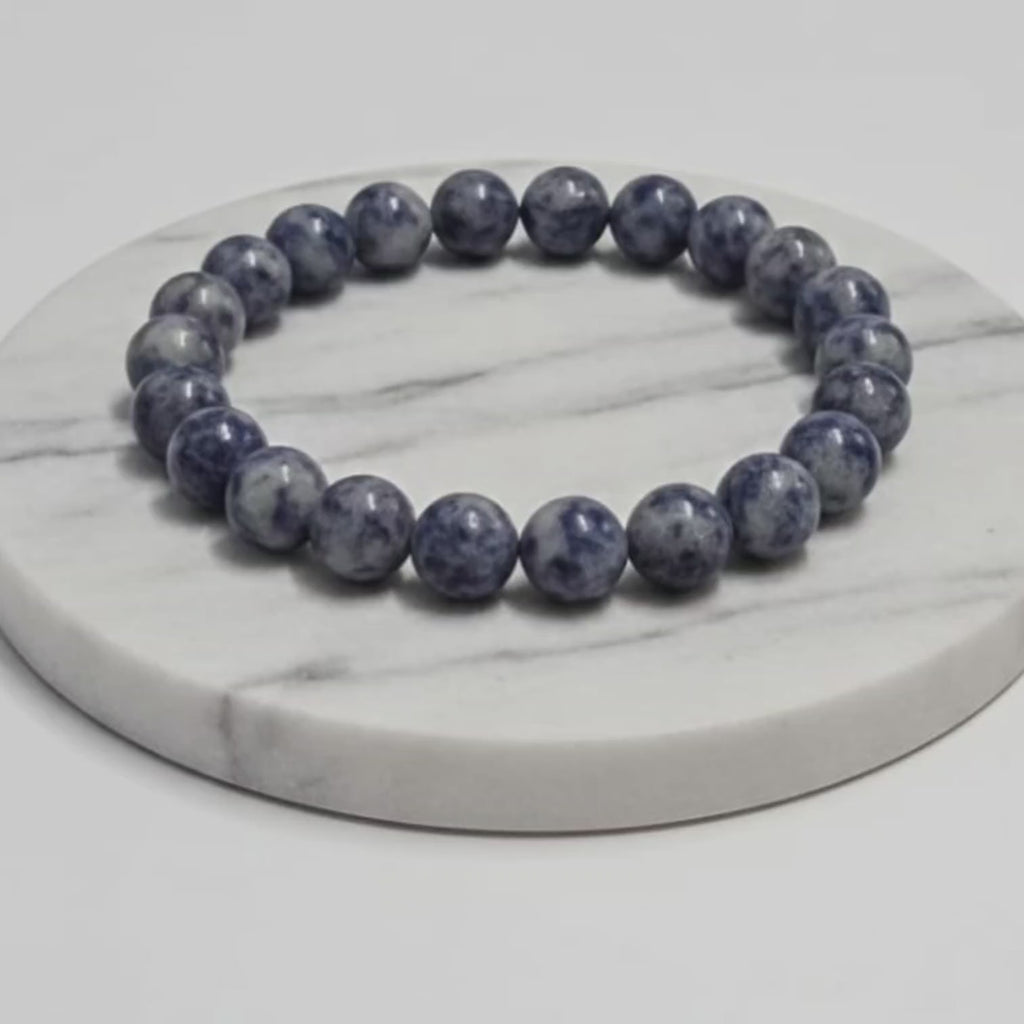 Sodalite Natural Stone Bracelet Certified Blue Healing Crystal Jewelry