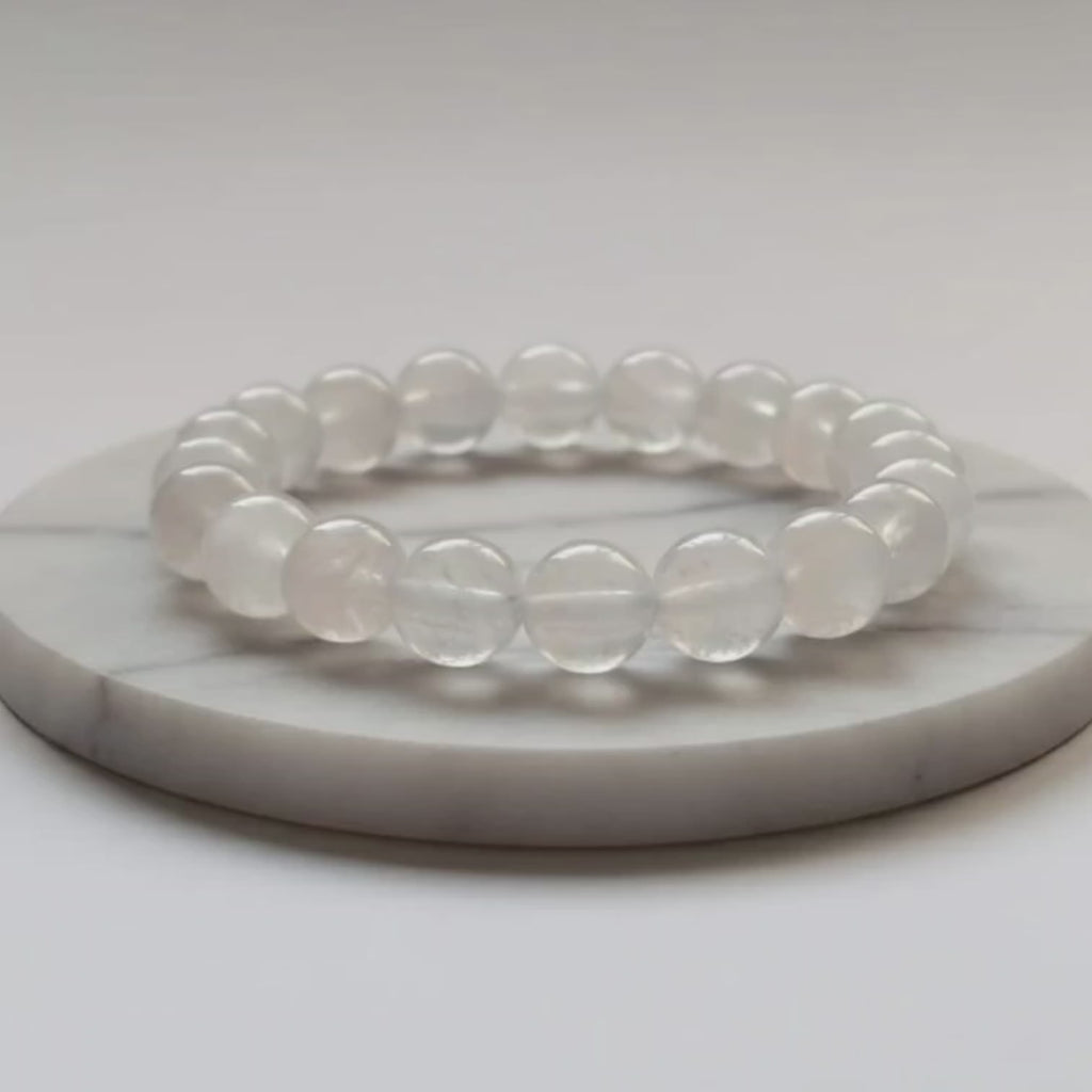 Selenite Natural Stone Bracelet Certified White Healing Crystal Jewelry