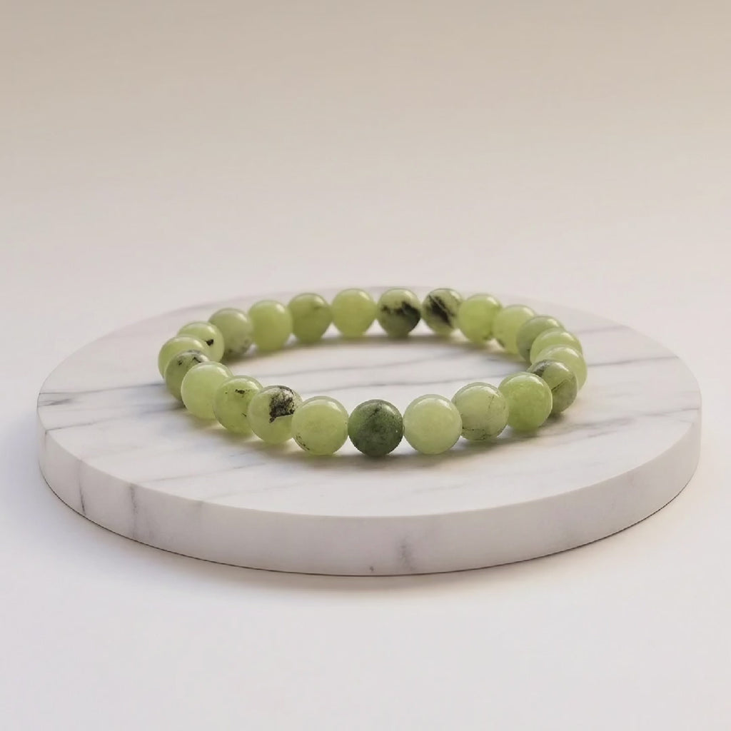 Pulsera de Piedra Natural Perhnita | Joyería de Cristales Certificada de Crecimiento Espiritual y Profecía