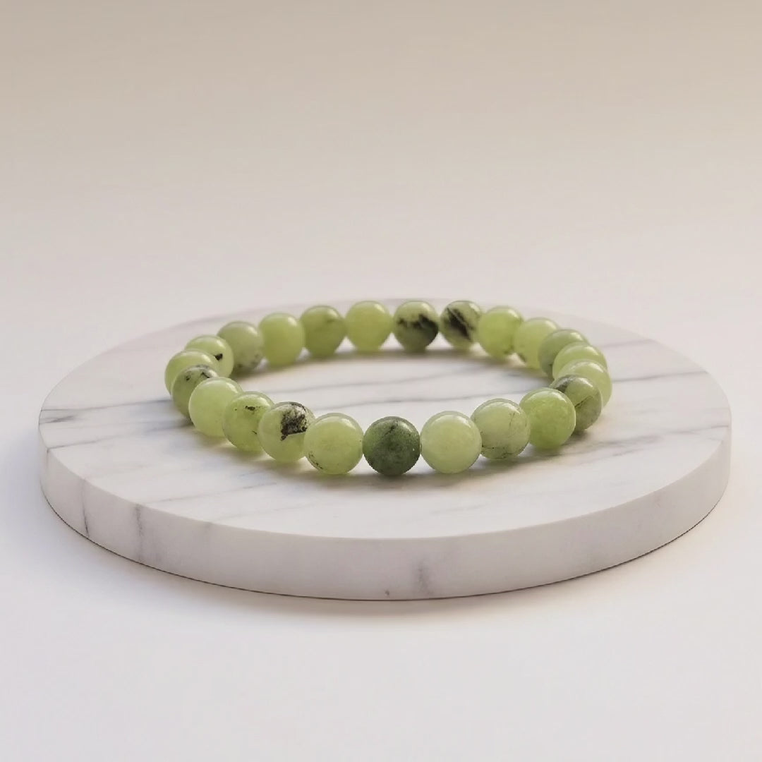 Perhnite Natural Stone Bracelet | Certified Spiritual Growth & Prophecy Crystal Jewelry