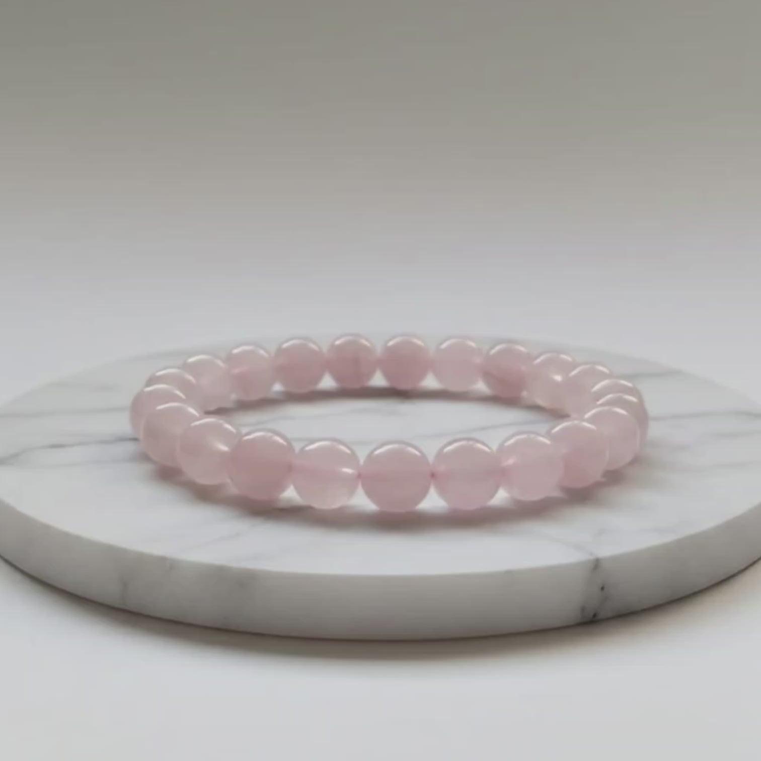 Rose Quartz Natural Stone Bracelet Certified Pink Healing Crystal Jewelry