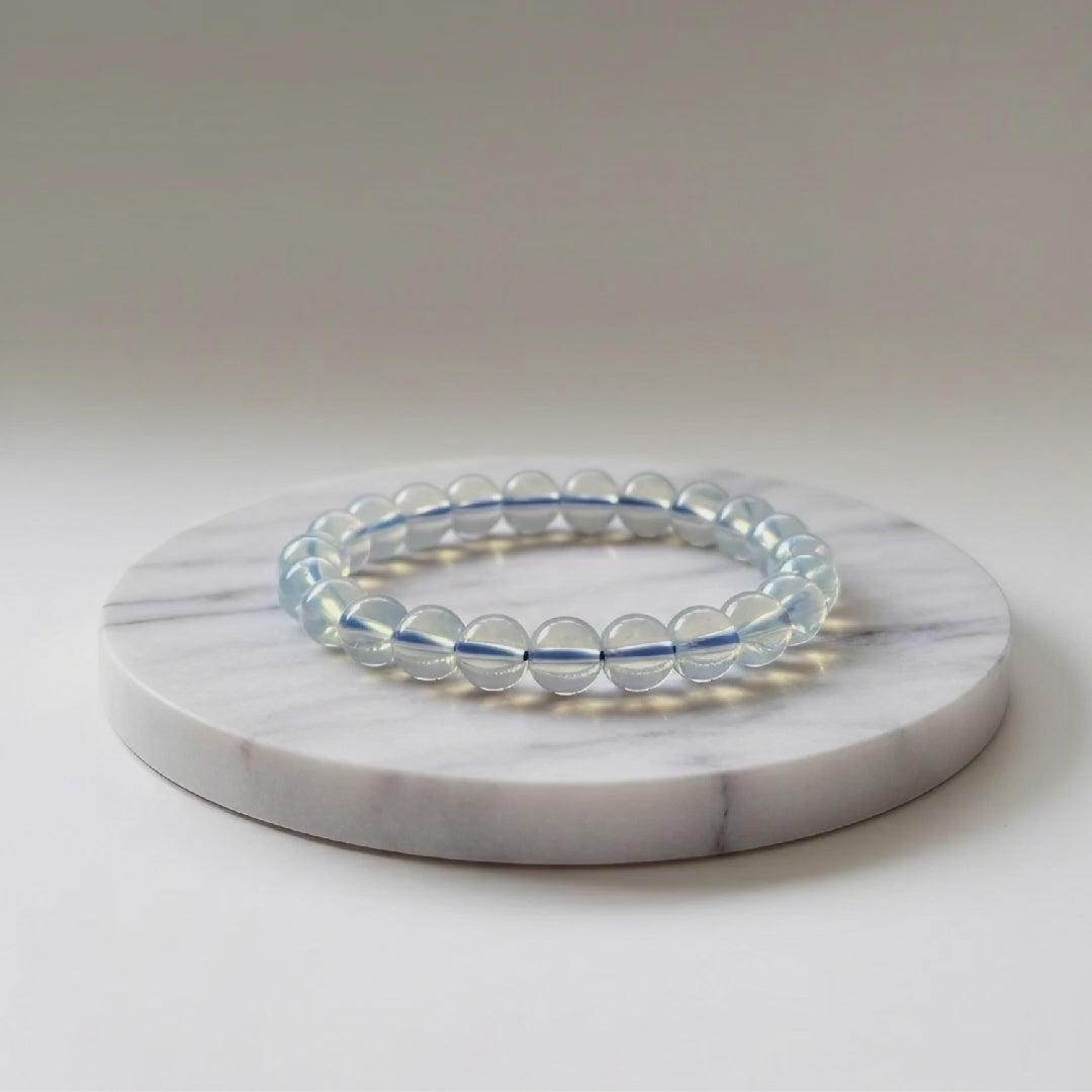 Opalite Natural Stone Bracelet | Certified Persistence & Transition Crystal Jewelry