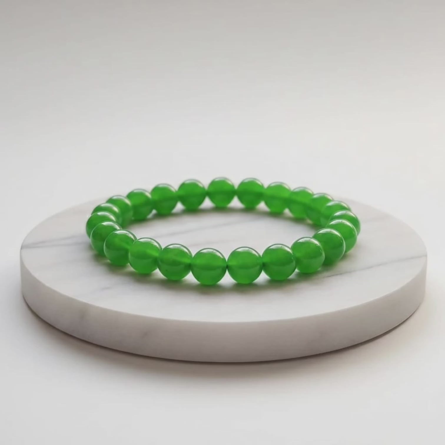 Green Jade Natural Stone Bracelet | Certified Green Harmony Crystal Jewelry