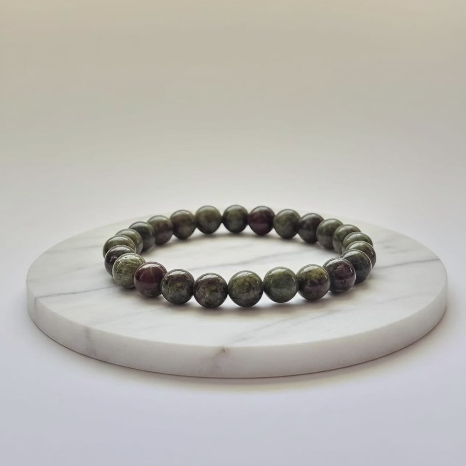 Bracelet en pierre naturelle de jaspe dragon | Bijou en cristal certifié pour la force et l'ancrage